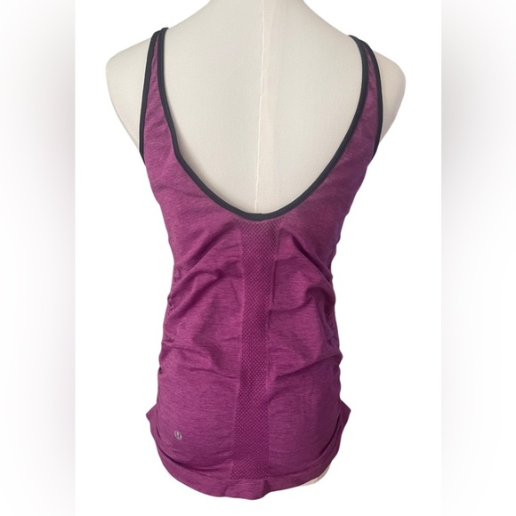 Lululemon In The Flow Tank Heathered Regal Plum Size 8 - Picture 3 of 6